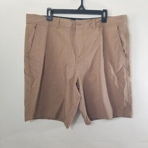 Goodfellow & Co Men 38 Camel Beige Tan Chino Zip Up Shorts 20" Pockets Belt Loop